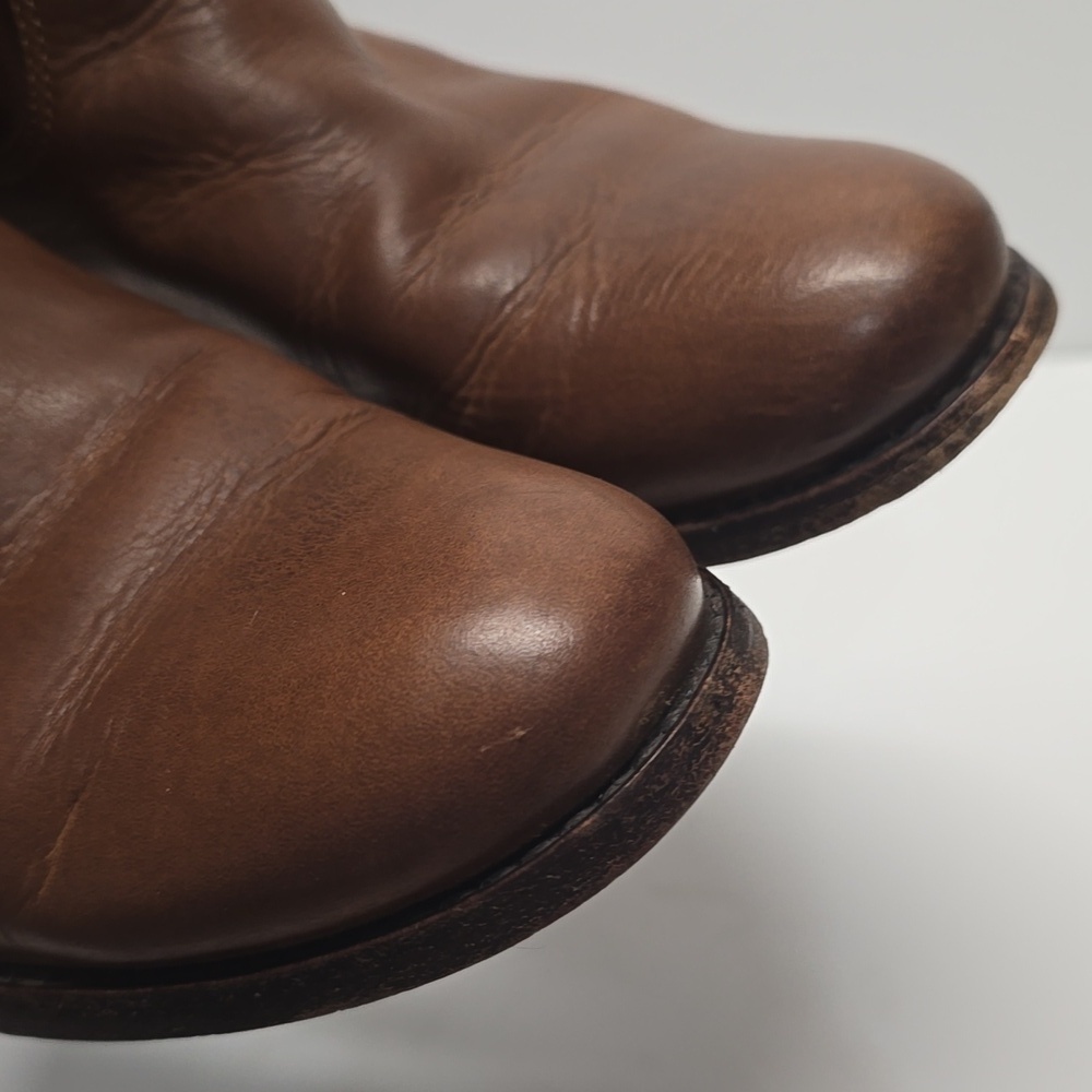 {Frye} Melissa Button Riding Tall Cognac Brown Leather - Size 6B - Picture 11 of 15